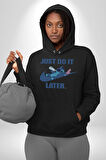 DO IT LATER Stitch Biberon Animasyon Kadın Erkek  Siyah Kapüşonlu Sweatshirt Hoodie