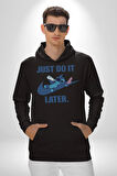 DO IT LATER Stitch Biberon Animasyon Kadın Erkek  Siyah Kapüşonlu Sweatshirt Hoodie