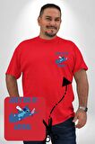 DO IT LATER Stitch Biberon Animasyon Kırmızı Büyük Beden Kadın Basic Minimal Baskılı Tişört