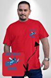 DO IT LATER Stitch Biberon Animasyon Kırmızı Büyük Beden Kadın Basic Minimal Baskılı Tişört