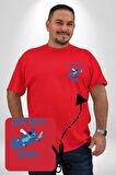 DO IT LATER Stitch Biberon Animasyon Kırmızı Büyük Beden Kadın Basic Minimal Baskılı Tişört