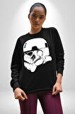 Klon Trooper Star Wars Kahramanı Kadın Erkek Siyah Sweatshirt 