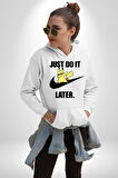 Pikachu Sadece İstenileni Yap Kadın Erkek  Beyaz Kapüşonlu Sweatshirt Hoodie