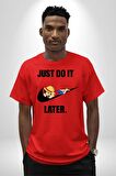 Anime Luffy Childhood Pamuklu Bisiklet Yaka Kadın Erkek Oversize Boyfriend Dijital Baskılı Kırmızı T-shirt