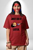 Anime Luffy Childhood Pamuklu Bisiklet Yaka Kadın Erkek Oversize Boyfriend Dijital Baskılı Kırmızı T-shirt