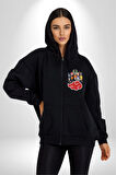 Naruto Shippuden Akasuki Grup Kadın Erkek Siyah Kapüşonlu Fermuarlı Baskılı Hırka Sweatshirt