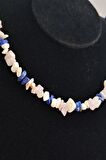 Sertifikalı Lapis Lazuli, Sedef, Ay Taşı, Pembe Kuvars Kırıktaş Doğaltaş Kolye