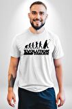 Evrim Yıldız Savaşları İnsanlık Kadın Erkek Unisex Beyaz Organik Baskılı T-Shirt Penye Yüksek Kalite