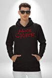Alice Cooper Rock Solist Metalin Babası From The İnside İçeriden 1978 Kadın Erkek  Siyah Kapüşonlu Sweatshirt Hoodie