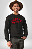 Alice Cooper Rock Solist Metalin Babası From The İnside İçeriden 1978 Kadın Erkek Siyah Sweatshirt 
