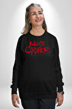Alice Cooper Rock Solist Metalin Babası From The İnside İçeriden 1978 Kadın Erkek Siyah Sweatshirt 