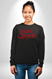 Alice Cooper Rock Solist Metalin Babası From The İnside İçeriden 1978 Kadın Erkek Siyah Sweatshirt 