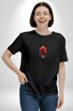 Naruto Shippuden Deidara Jutsu ile Kanji Siyah Oversize Kadın Erkek Ön Orta Minimal Baskılı Tişört