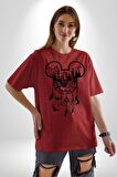Harry Potter Figürleri Rüya Kapanı Always Pamuklu Bisiklet Yaka Kadın Erkek Oversize Boyfriend Dijital Baskılı Kırmızı T-shirt