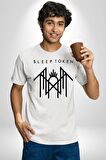 Sleep Token  Kadın Erkek Unisex Beyaz Organik Baskılı T-Shirt Penye Yüksek Kalite