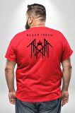 Sleep Token  Büyük Beden Kırmızı Tişört Kadın Erkek Ünisex Sırt Baskılı