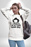 Korkunç Palyaço Korku Film Kadın Erkek Beyaz Sweatshirt 