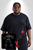 Thanos  Siyah Büyük Beden Kadın Basic Minimal Baskılı Tişört