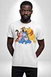 Winnie the Pooh Piglet Bal Küpü Kadın Erkek Unisex Beyaz Organik Baskılı T-Shirt Penye Yüksek Kalite