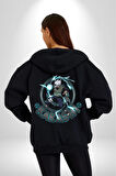 Naruto Shippuden Kakashi Lighting Kadın Erkek Siyah Kapüşonlu Fermuarlı Baskılı Hırka Sweatshirt
