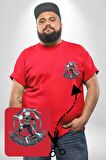 Naruto Shippuden Kakashi Lighting Kırmızı Büyük Beden Kadın Basic Minimal Baskılı Tişört