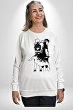 Naruto Shippuden Naruto ve Sasuke Kadın Erkek Beyaz Sweatshirt 