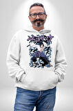 Naruto Shippuden Sasuke Kadın Erkek  Beyaz Kapüşonlu Sweatshirt Hoodie
