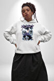 Naruto Shippuden Sasuke Kadın Erkek  Beyaz Kapüşonlu Sweatshirt Hoodie