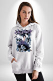 Naruto Shippuden Sasuke Kadın Erkek  Beyaz Kapüşonlu Sweatshirt Hoodie