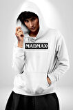 Madmax Kadın Erkek  Beyaz Kapüşonlu Sweatshirt Hoodie