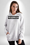 Madmax Kadın Erkek  Beyaz Kapüşonlu Sweatshirt Hoodie