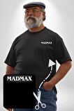Madmax Siyah Büyük Beden Kadın Basic Minimal Baskılı Tişört