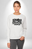 Stranger Things Kadın Erkek Beyaz Sweatshirt 