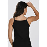 MARSiLYAN- İp Askılı Siyah Ribana Atlet