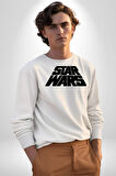 Star Wars Kadın Erkek Beyaz Sweatshirt 
