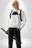 Star Wars Kadın Erkek Beyaz Sweatshirt 