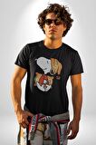 Yastık Uyku Uyku Tulumu Kadın Erkek Unisex Siyah Organik Baskılı T-Shirt Penye Yüksek Kalite
