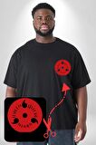 Naruto Shippuden Sasuke  Sharingan Siyah Büyük Beden Kadın Basic Minimal Baskılı Tişört