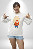 Looney Tunes Küfürbaz Haydo Kadın Erkek Beyaz Sweatshirt 