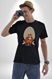 Looney Tunes Küfürbaz Haydo Kadın Erkek Unisex Siyah Organik Baskılı T-Shirt Penye Yüksek Kalite