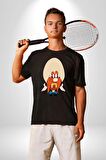 Looney Tunes Küfürbaz Haydo Kadın Erkek Unisex Siyah Organik Baskılı T-Shirt Penye Yüksek Kalite