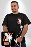 Naruto Shippuden Gizli İşareti Siyah Büyük Beden Kadın Basic Minimal Baskılı Tişört