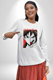 Anime Titan Saldırısı  Kadın Erkek Beyaz Sweatshirt 