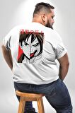 Anime Titan Saldırısı  Büyük Beden Beyaz Tişört Kadın Erkek Ünisex Sırt Baskılı