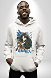 Anime Levi Ackerman Beyaz Ve Beyaz Kanatlar Kadın Erkek  Beyaz Kapüşonlu Sweatshirt Hoodie