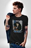Anime Levi Ackerman Beyaz Ve Siyah Kanatlar Kadın Erkek Unisex Siyah Organik Baskılı T-Shirt Penye Yüksek Kalite