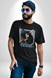 Anime Levi Ackerman Beyaz Ve Siyah Kanatlar Kadın Erkek Unisex Siyah Organik Baskılı T-Shirt Penye Yüksek Kalite