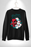 Japon Anime Tengu Maske  Kadın Erkek Siyah Sweatshirt 