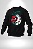 Japon Anime Tengu Maske  Kadın Erkek Siyah Sweatshirt 