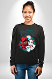 Japon Anime Tengu Maske  Kadın Erkek Siyah Sweatshirt 